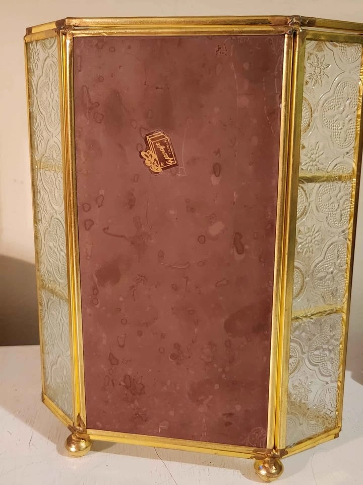 Vintage Brass and Glass Tabletop Curio Cabinet - photo 5