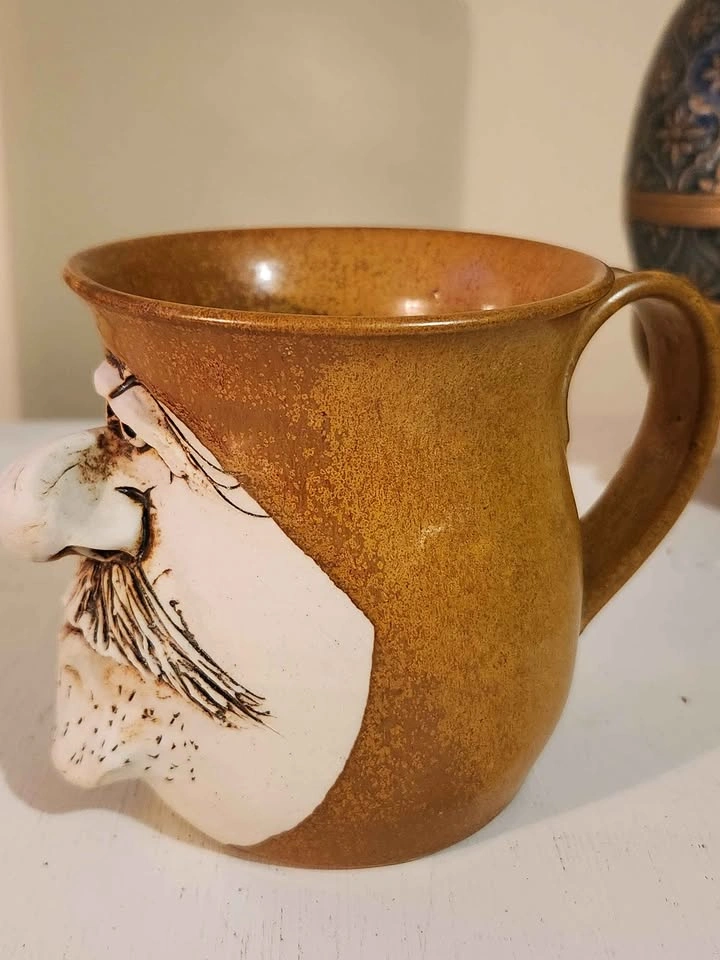 Vintage Studio Pottery Mug with Face - photo 2