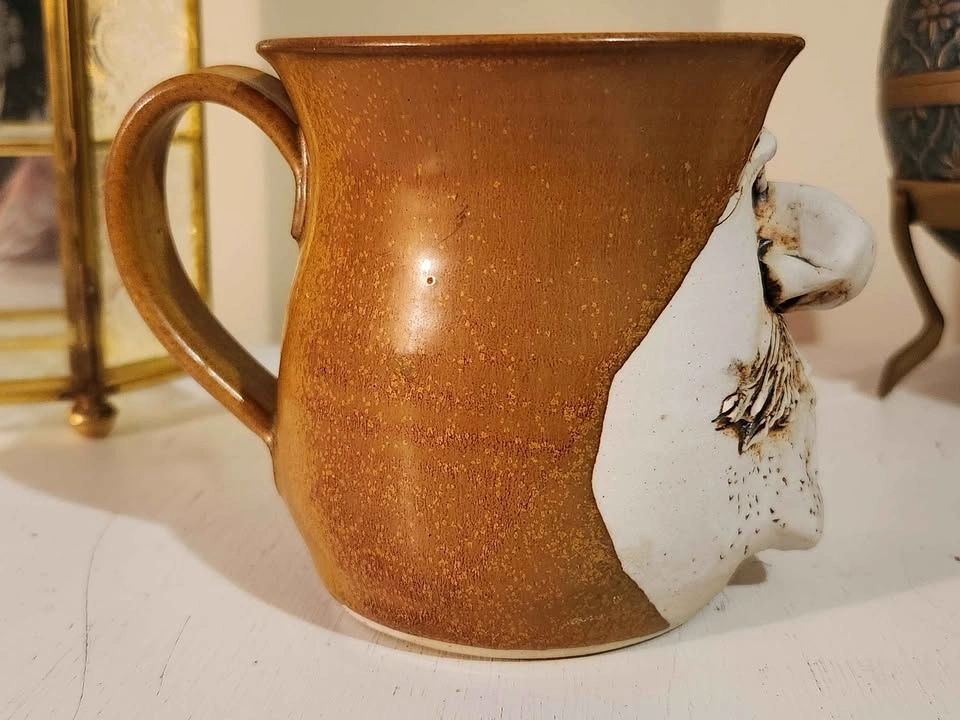 Vintage Studio Pottery Mug with Face - photo 3