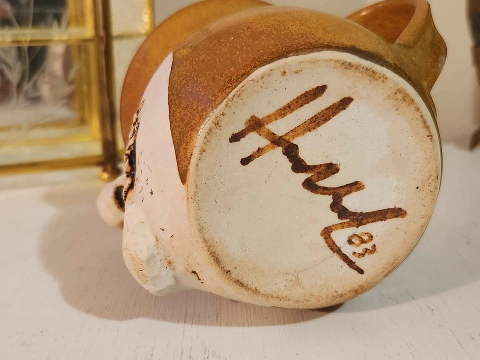 Vintage Studio Pottery Mug with Face - photo 5