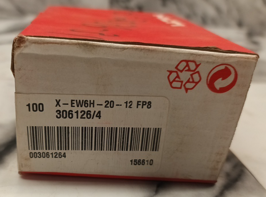 Hilti X-EW6H-20-12 FP8 100 In Box 306126/4 - photo 2