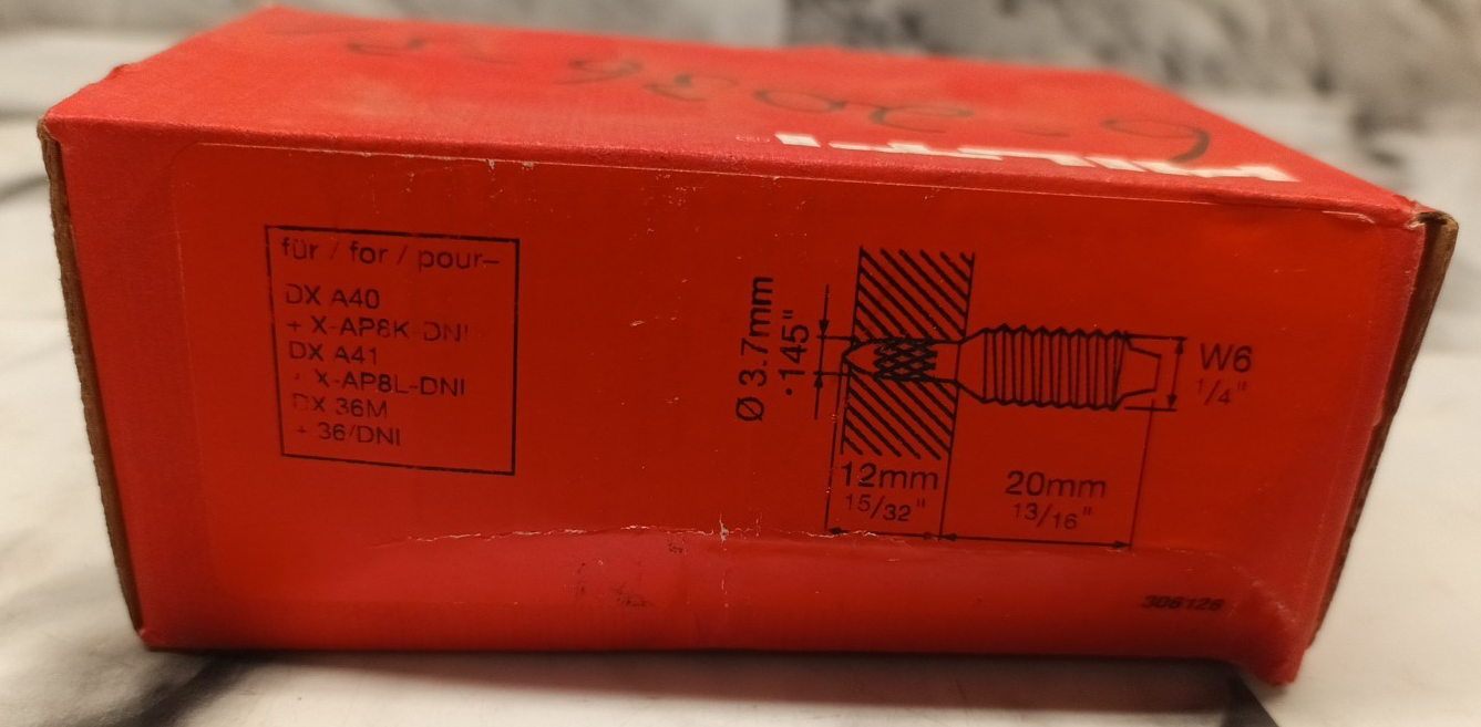 Hilti X-EW6H-20-12 FP8 100 In Box 306126/4 - photo 3
