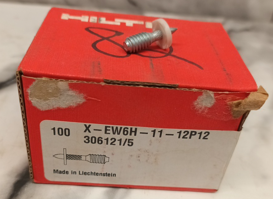 Hilti X-EW6H-11-12P12 Fasteners 306121/5 - 100 In Box