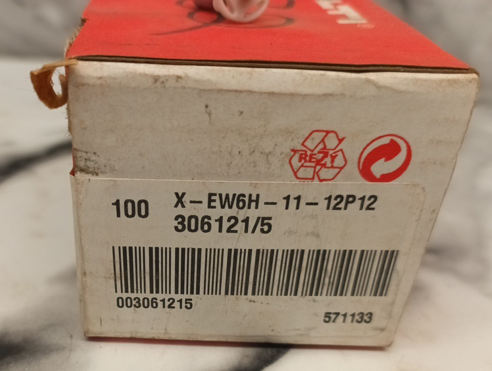 Hilti X-EW6H-11-12P12 Fasteners 306121/5 - 100 In Box - photo 4
