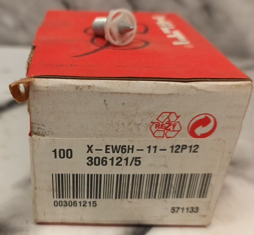 Hilti X-EW6H-11-12P12 Fasteners 306121/5 - 100 In Box - photo 5