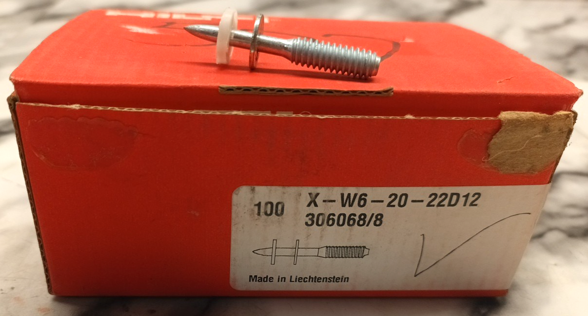 Hilti X-W6-20-22D12 Threaded Studs - Box of 100