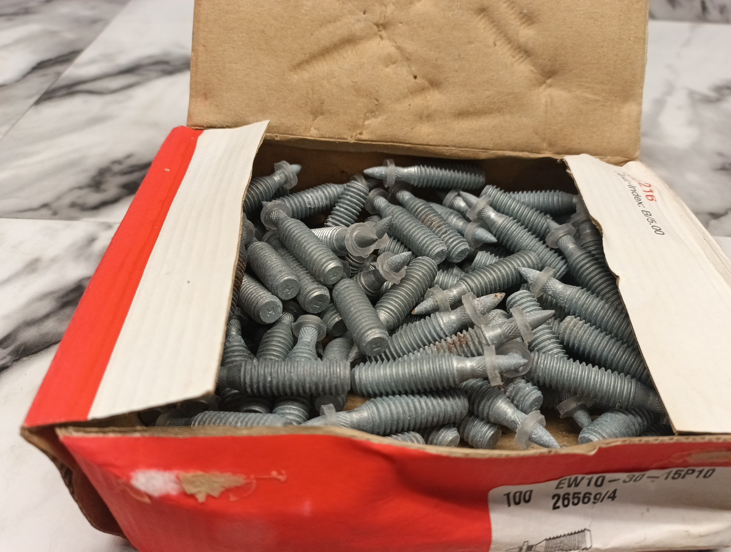 Hilti Box of 100 EW10-30-15 P10 Threaded Studs - photo 2