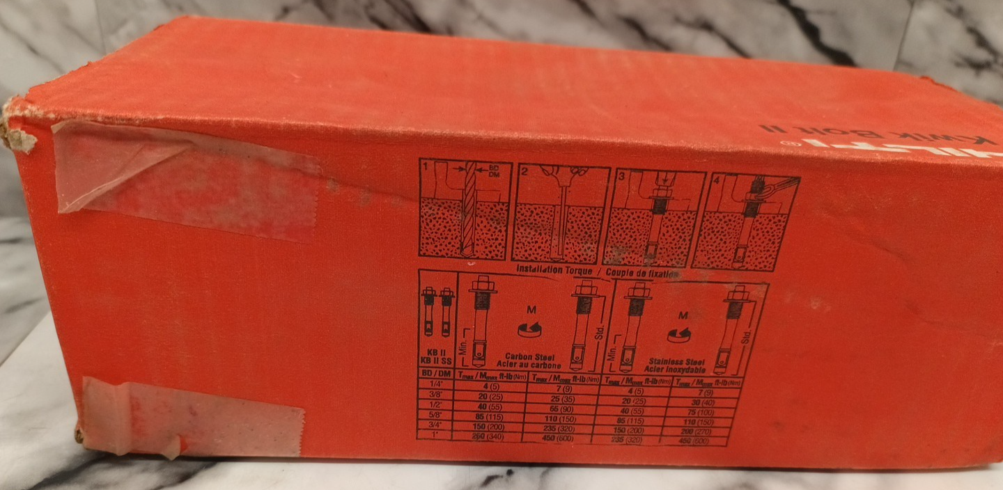 Hilti Kwik Bolt II Wedge Anchors - 1/2" x 5-1/2", 25 pcs - photo 5