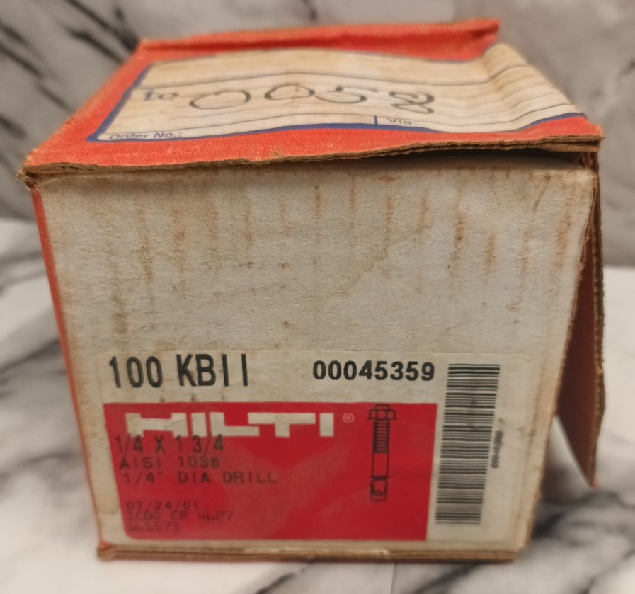 Hilti Kwik Bolt II Drill Anchors - Box of 100