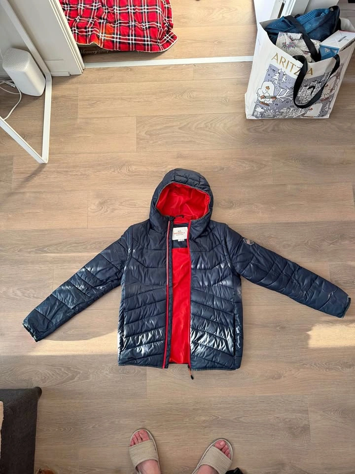 Merrell Navy Red Hooded Puffer Jacket L