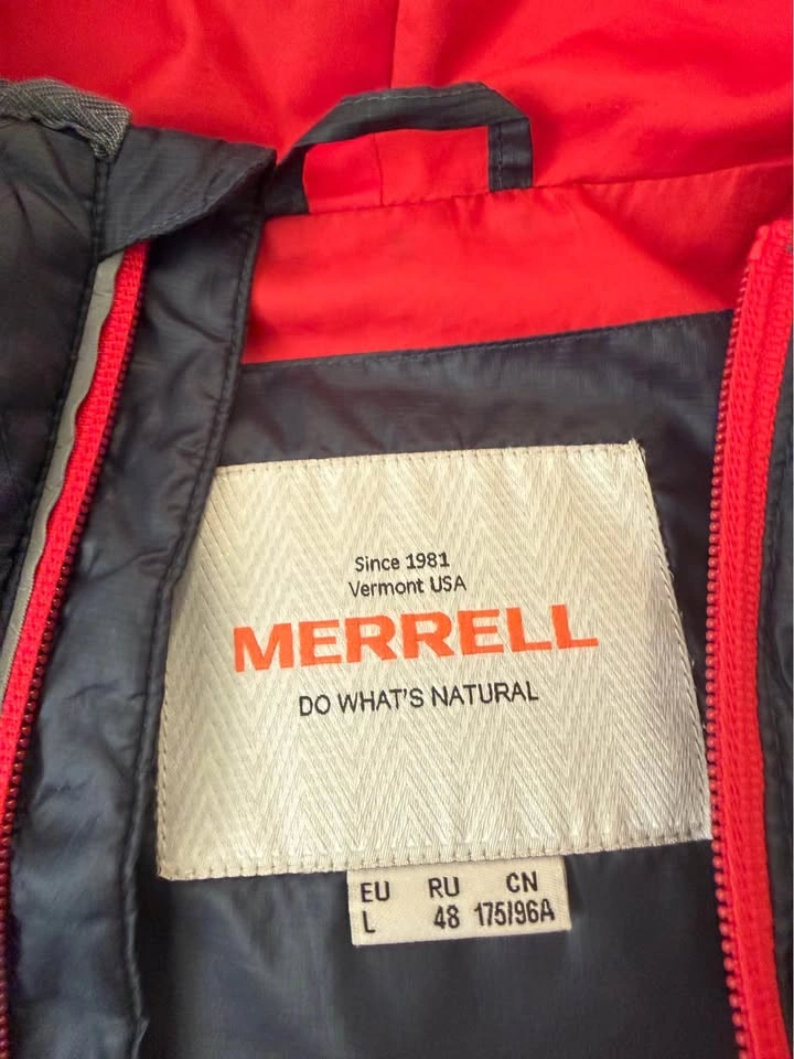 Merrell Navy Red Hooded Puffer Jacket L - photo 2