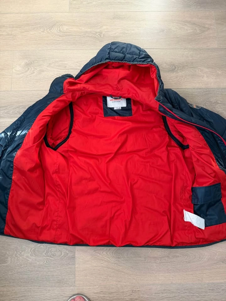 Merrell Navy Red Hooded Puffer Jacket L - photo 3