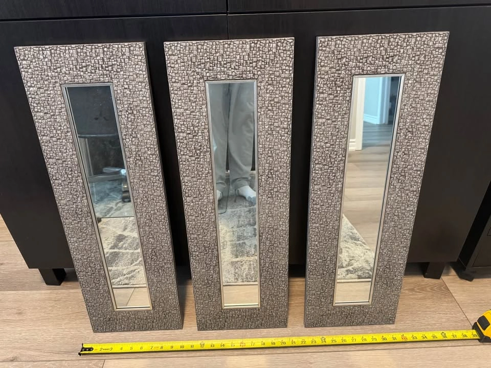 Set of 3 Textured Mosaic Framed Mirrors - photo 2
