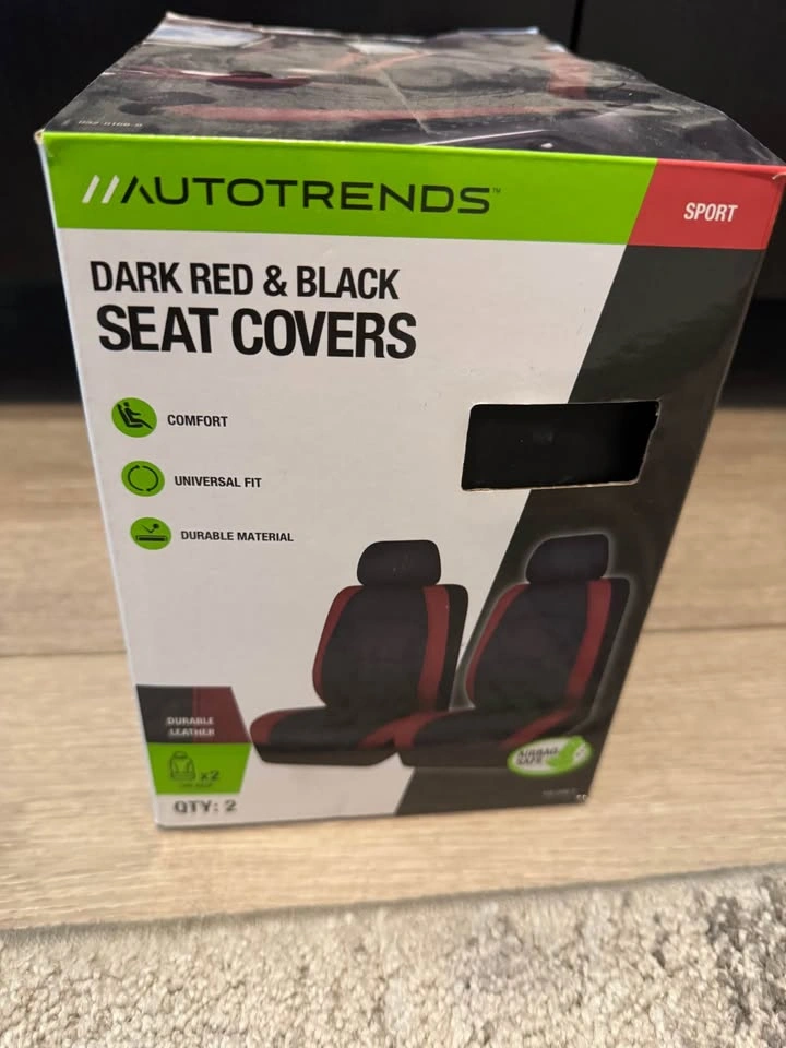 NEW Dark Red & Black Seat Covers (2-Pack) - photo 4
