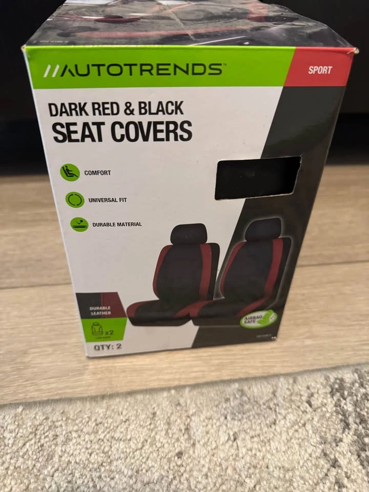 NEW Dark Red & Black Seat Covers (2-Pack) - photo 5