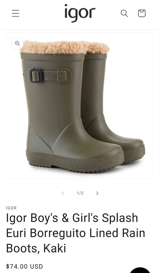 Rain boots for kids size 35