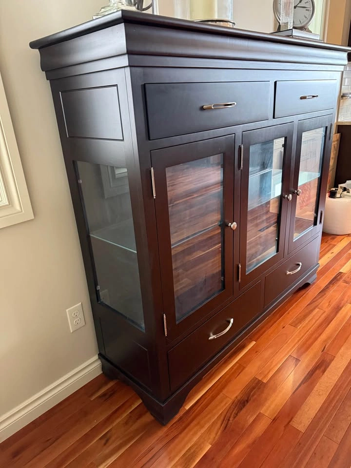 Maple Wood Display Cabinet with Glass Doors - photo 3