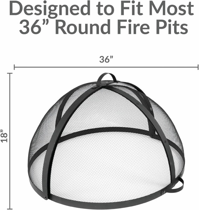 36" Easy-Opening Heavy-Duty Steel Fire Pit Screen BNIB - photo 2