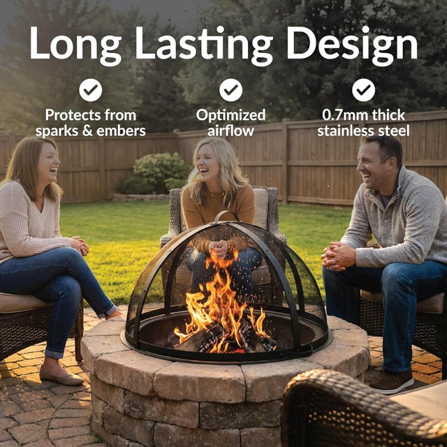 36" Easy-Opening Heavy-Duty Steel Fire Pit Screen BNIB - photo 3