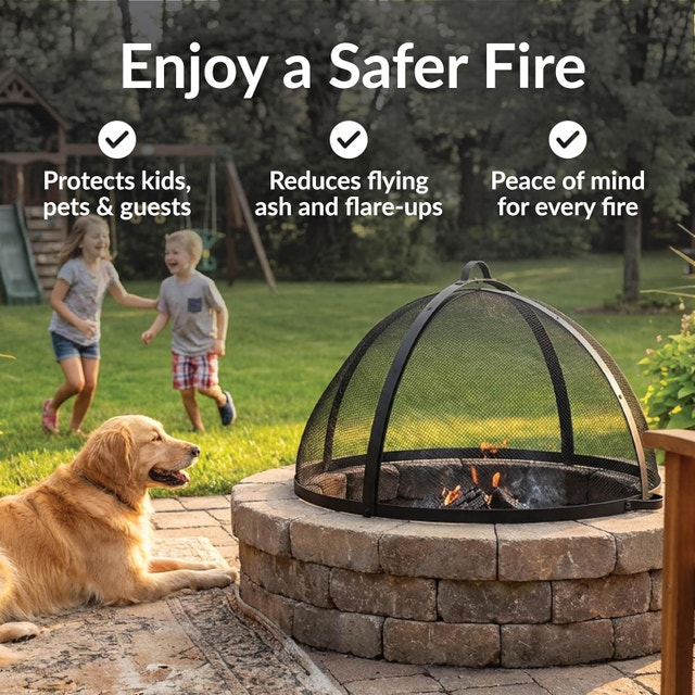 36" Easy-Opening Heavy-Duty Steel Fire Pit Screen BNIB - photo 4