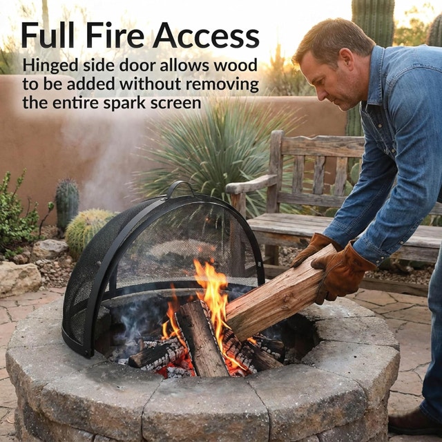 36" Easy-Opening Heavy-Duty Steel Fire Pit Screen BNIB - photo 5