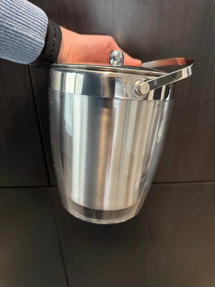 Stainless Steel Ice Bucket with Lid and Handle - photo 3