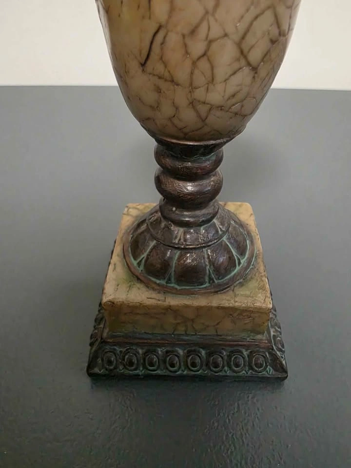 Small Brown Ornate Pillar Candle Holder - photo 2