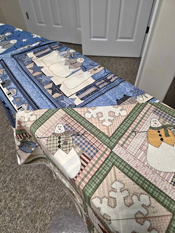 3 Pieces of Snowman Themed Cotton Fabrics