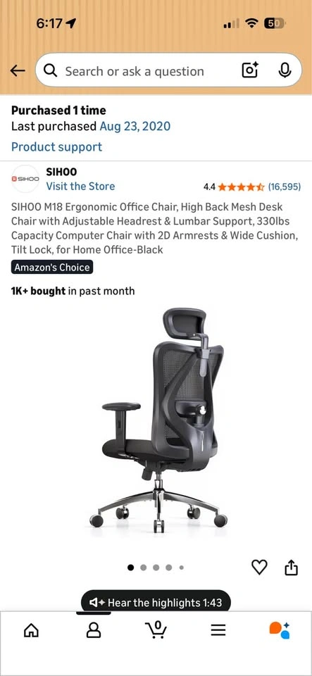 SIHOO ergonomic chair M18 - photo 4