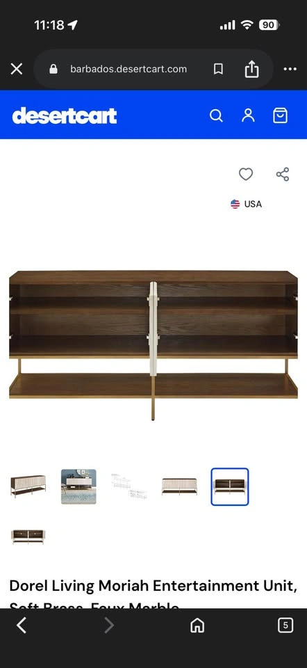 Pink marble-like credenza - photo 3