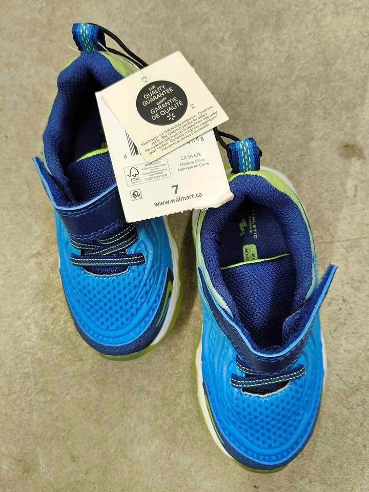Athletic Works blue green toddler shoes size 7