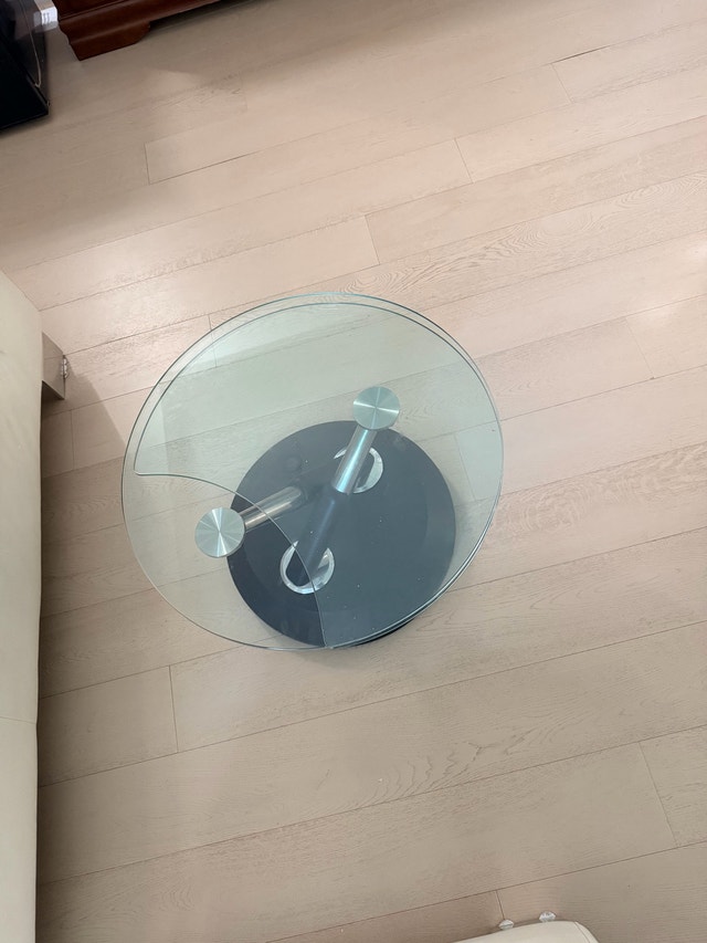 Space Age Glass Coffee Table with Double Swivel Top, 1980s - photo 3