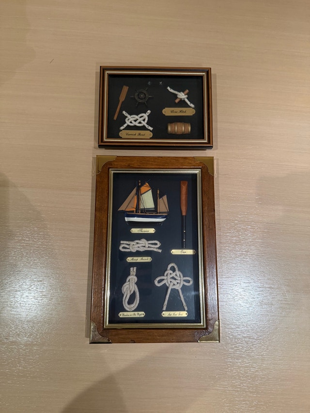 Nautical Decor Framed Knots Model Boats Shadow Box Art
