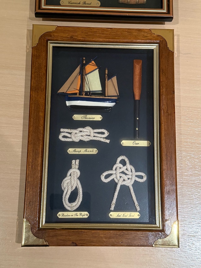 Nautical Decor Framed Knots Model Boats Shadow Box Art - photo 2
