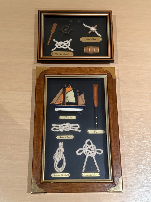 Nautical Decor Framed Knots Model Boats Shadow Box Art - photo 4