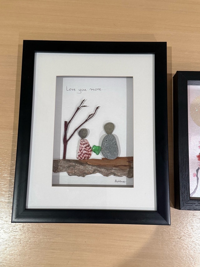 Framed Pebble Art - photo 2