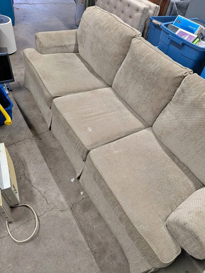 Beige 3-Seat Sofa Couch