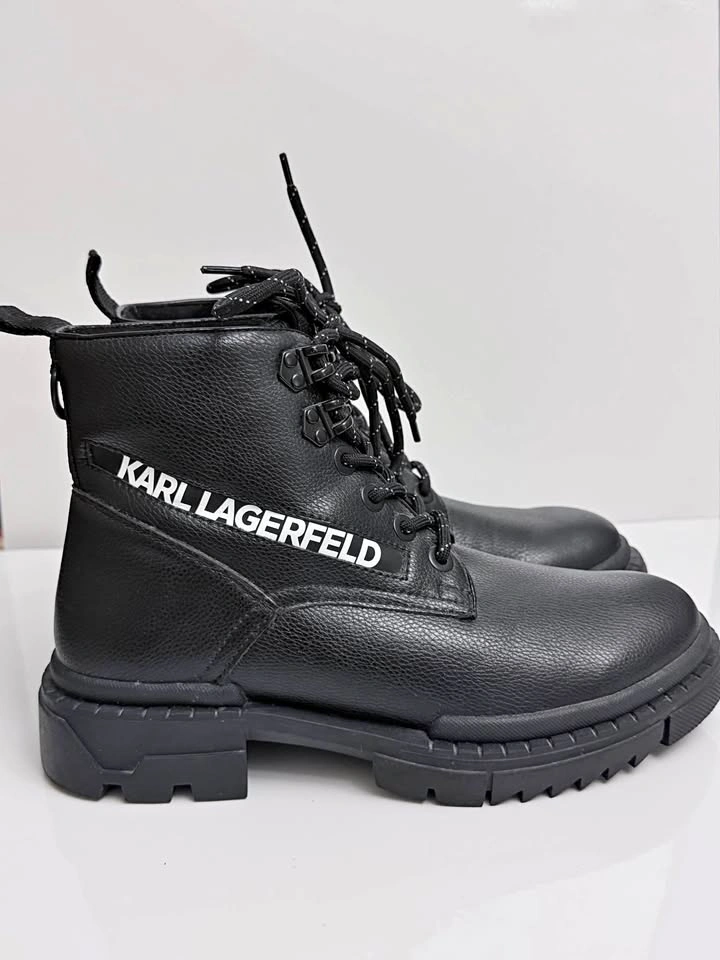 Karl Lagerfeld Paris Leather Boots Size 8 Men's