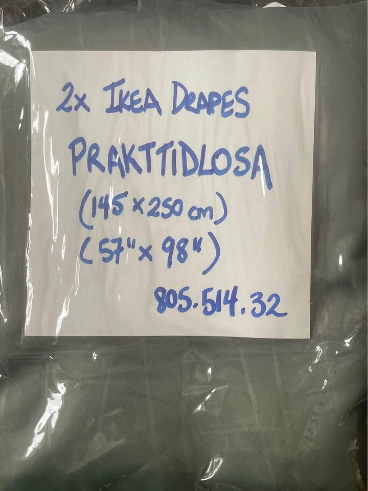 IKEA PRAKTTIDLÖSA Room Darkening Curtains - Green (50"x98") - photo 2