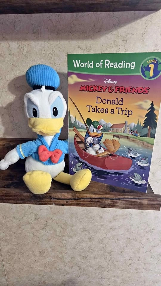 Mickey & Donald Duck 10" Beanbag Plush Toy with Book