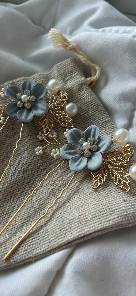 Tania Mara “something blue” hair pins - photo 2