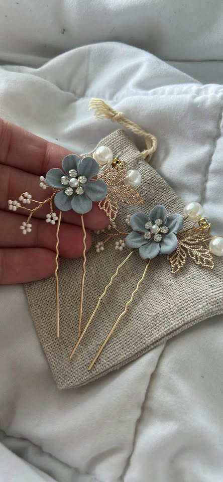 Tania Mara “something blue” hair pins - photo 3