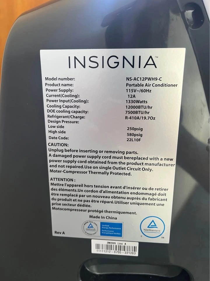 Insignia 12,000 BTU Portable AC – Remote + Window Kit - photo 3