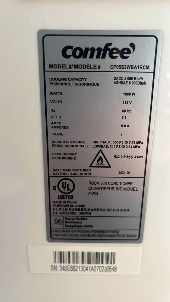 Comfee 5,000 BTU Portable Air Conditioner – Works Perfectly (Rem - photo 3