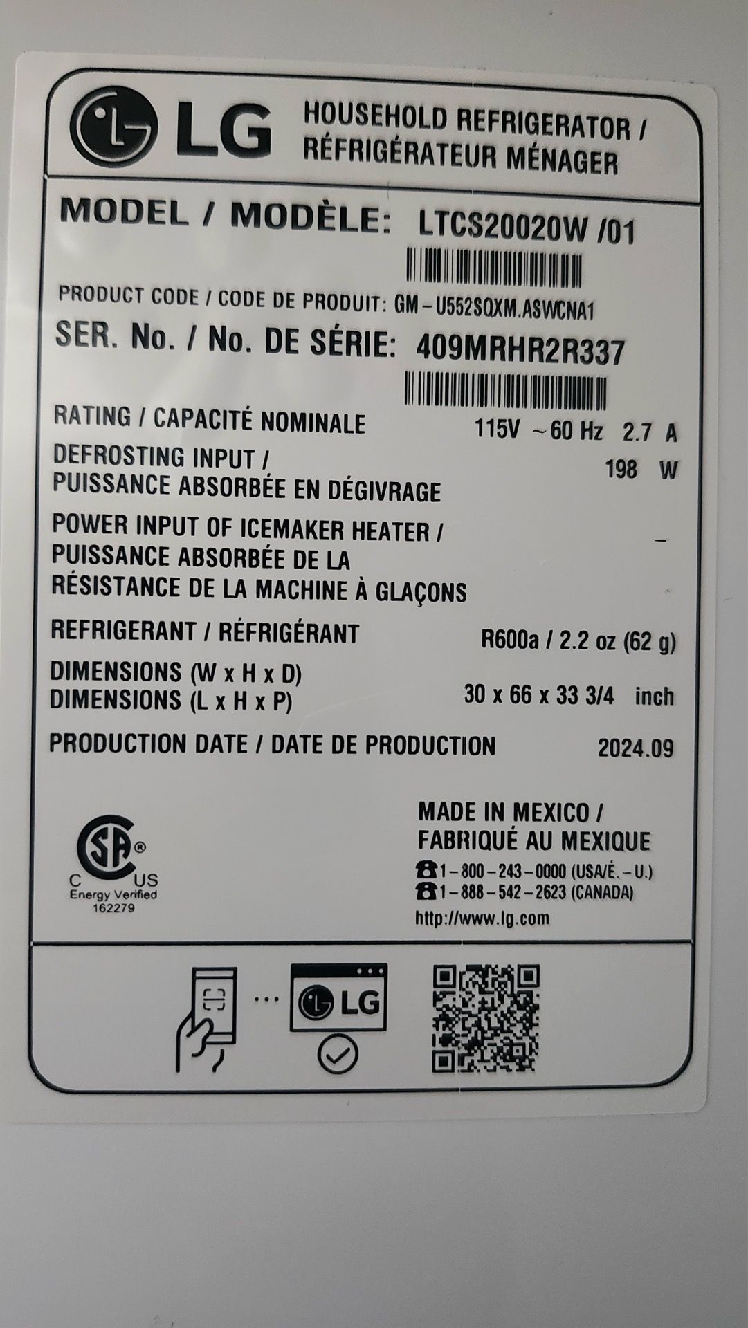 LG Refrigerator - photo 4