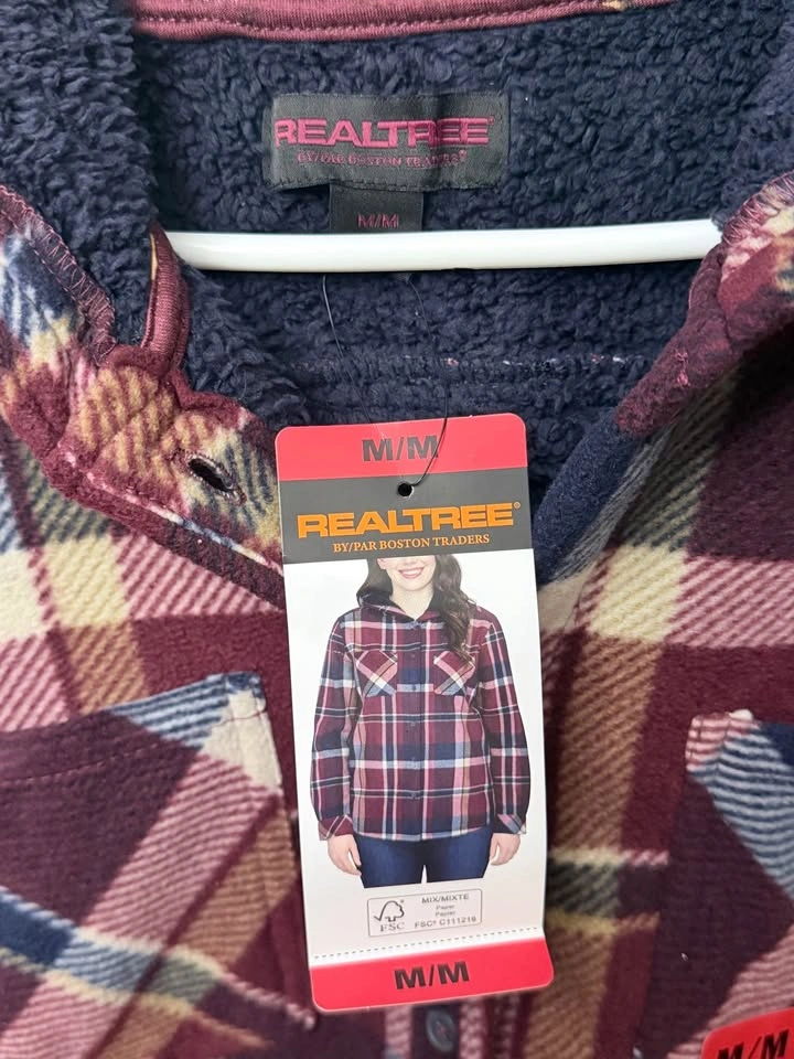 Plaid Sherpa Shacket Women’s size M - photo 3