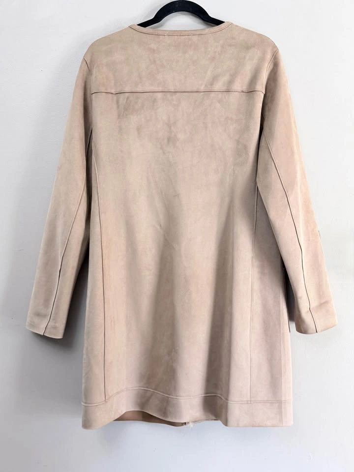 Catherine Malandrino Faux Suede Lace Longline Coat Medium - photo 4