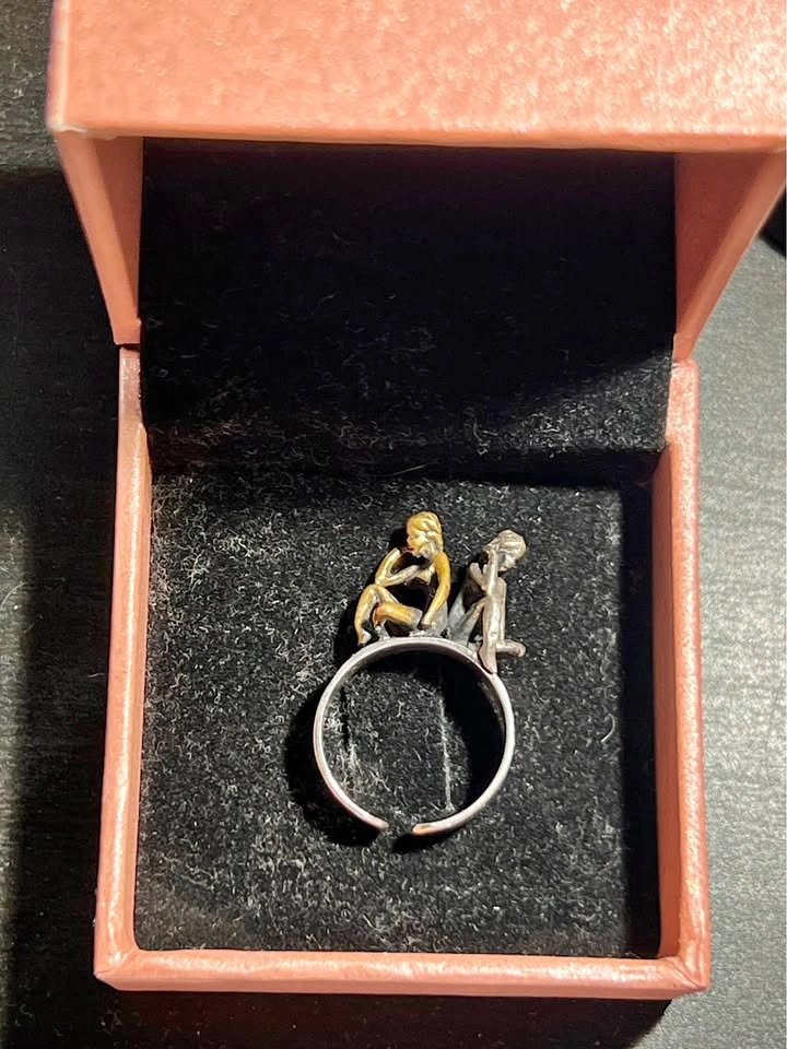 925 Sterling Silver Ring Couple Figures