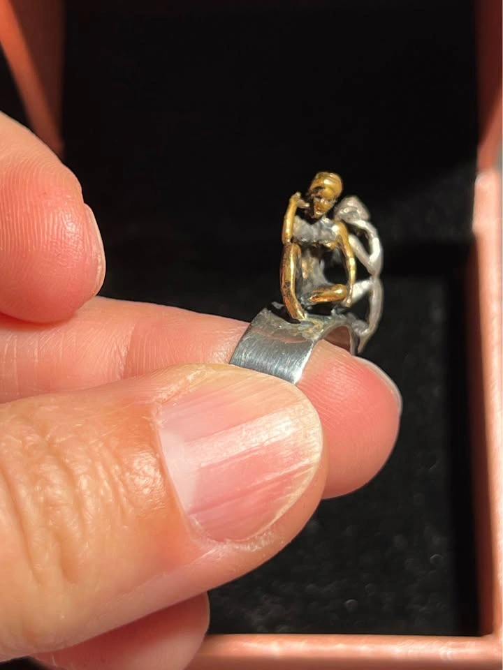 925 Sterling Silver Ring Couple Figures - photo 3