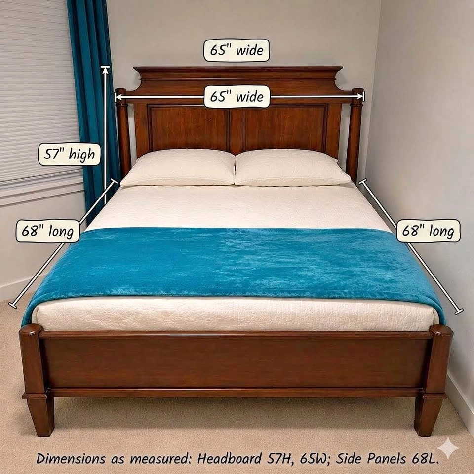 Solid Wood Queen Bed Frame + Mattress $140 OBO
